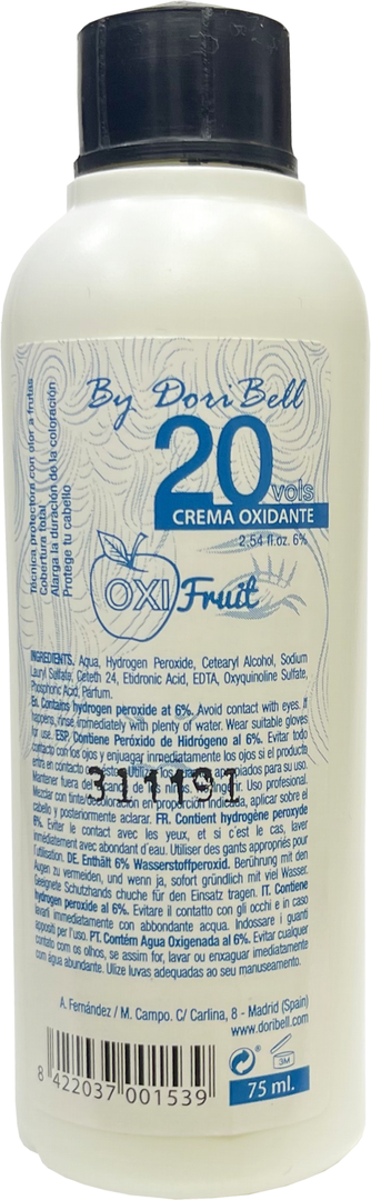 Agua oxigenada Oxi fruit individual 20 vol 75 ml (fórmula autoprotectora)