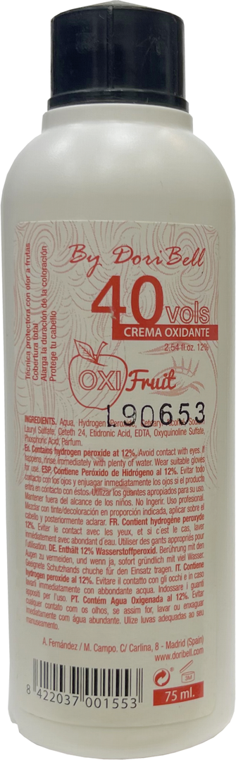 Agua oxigenada Oxi fruit individual 40 vol 75 ml (fórmula autoprotectora)