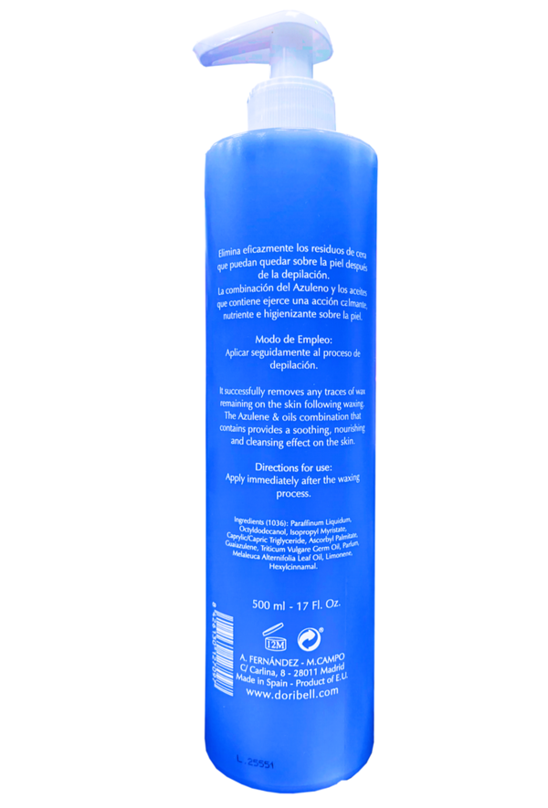 Aceite limpiador post-depilación azuleno 500 ml de By DoriBell profesional