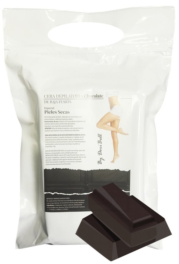 Cera depilatoria caliente multibloque chocolate 1Kg de By DoriBell profesional