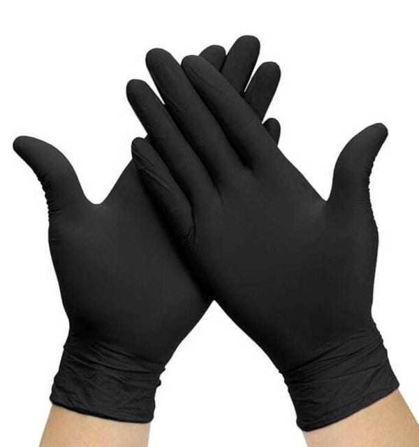 Caja dispensadora de 100 guantes nitrilo negros (talla pequeña, mediana o grande) sin polvo 